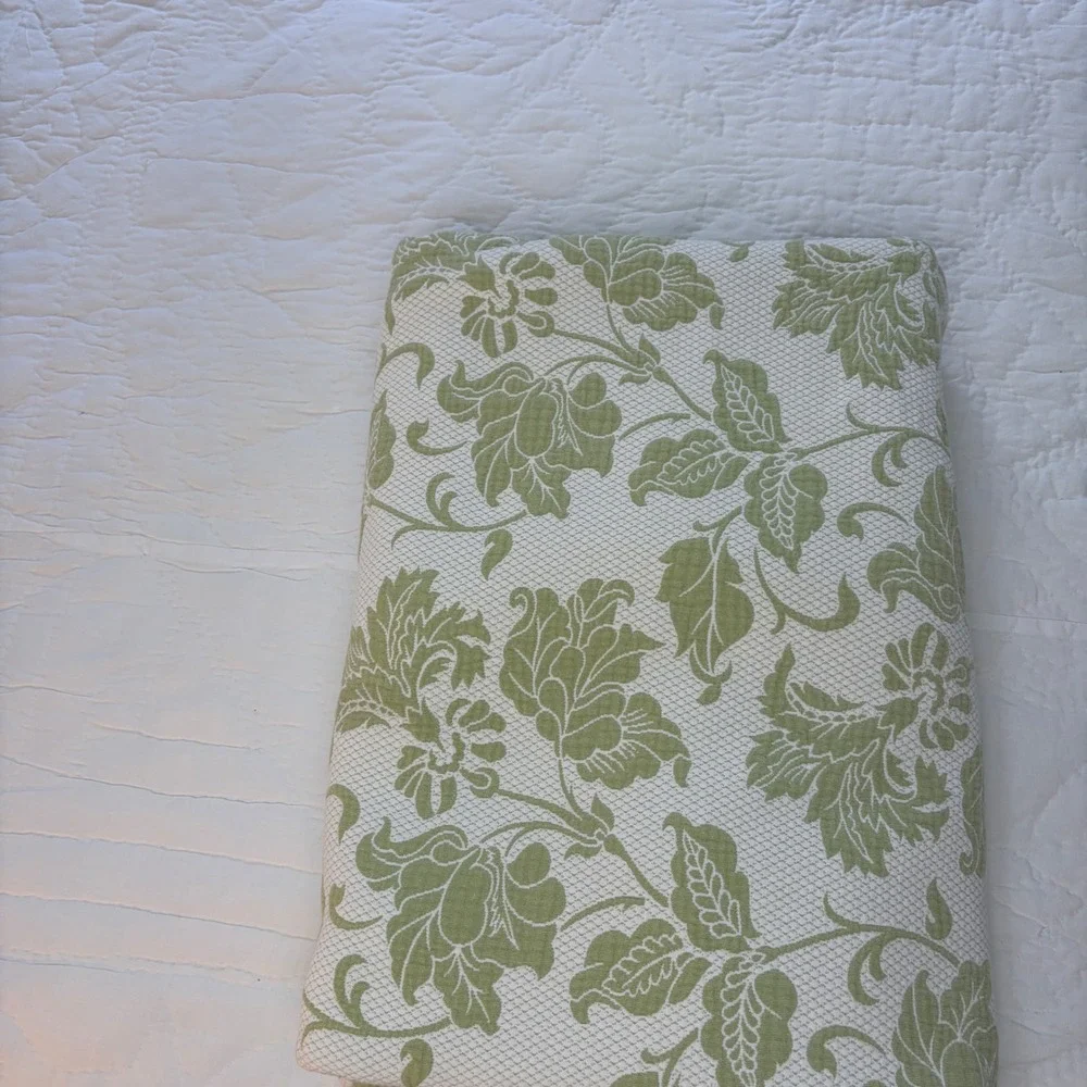 Colchas Domingos Matelesse Coverlet Cotton Sage Ivory Floral 76